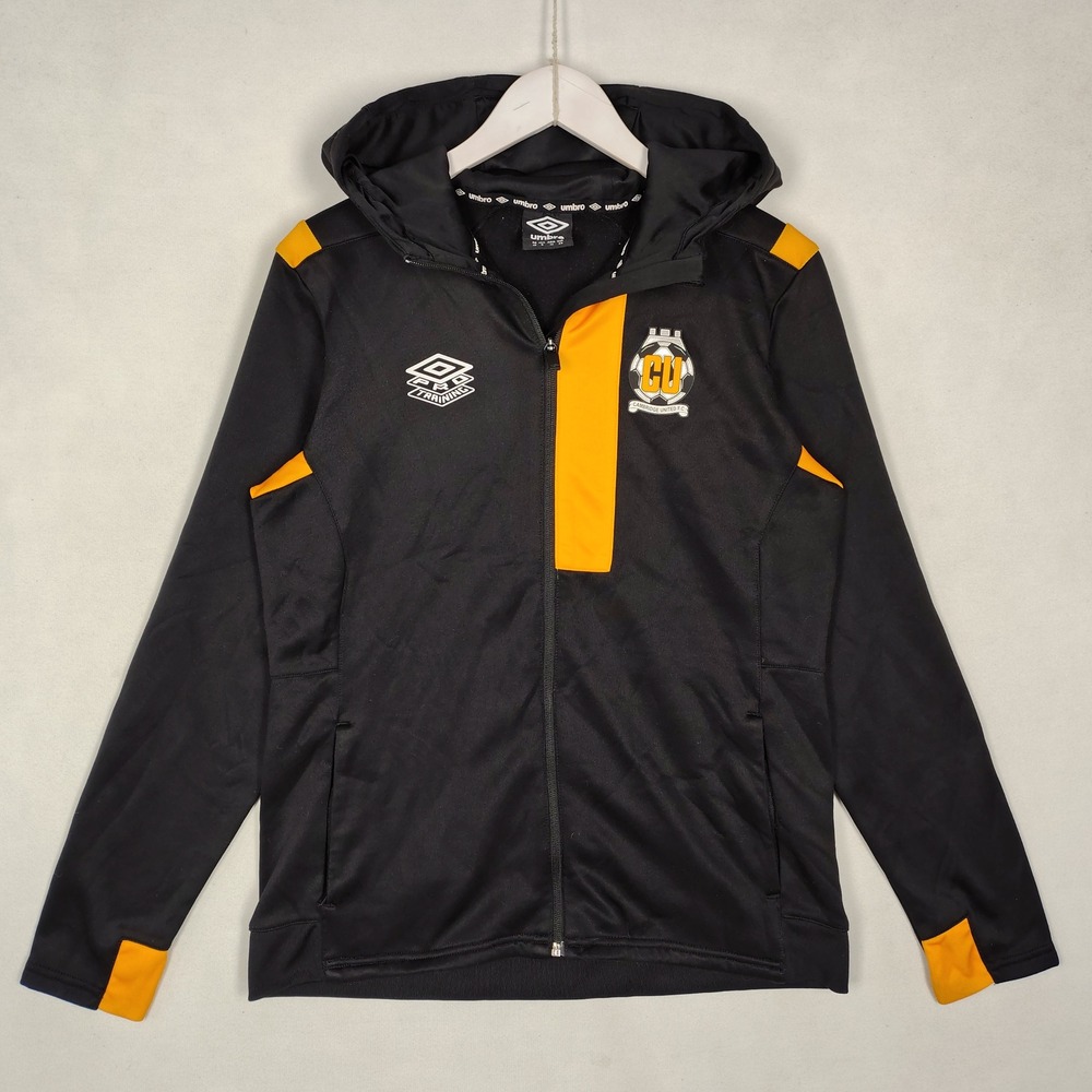 Umbro Cambridge United FC Pro Training Full Zip Hoodie Black Orange Mens Size 6